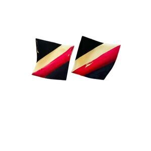 Unique 80"s enamel earrings.